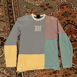 Huf striped multi colored long sleeve shirt